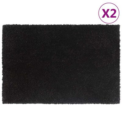 vidaXL Rohožky 2 ks čierne 40x60 cm všívané kokosové vlákno
