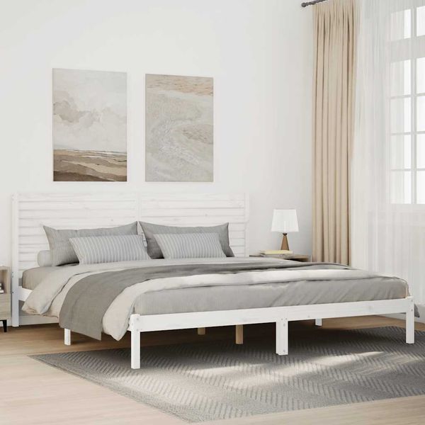 vidaXL Extra dlhá posteľ bez matraca biela 200x220 cm masívne drevo