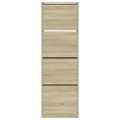vidaXL Botník so 4 výklopnými zásuvkami dub sonoma 60x34x187,5 cm