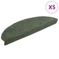 vidaXL Schodové rohože, samolepiace, 5 ks, 65x21x4 cm, zelené, polkruhové, veľké
