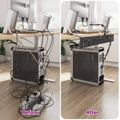 vidaXL Úložný box na káble pod stôl 2 ks Čierna 43 x 12 x 10 cm Oceľ