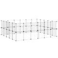 vidaXL 44-panelová klietka pre domáce zvieratá čierna 210x175x70 cm oceľ