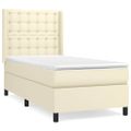 vidaXL Boxspring posteľ s matracom krémová 100x200 cm umelá koža