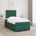 vidaXL Posteľ boxspring s matracom Tmavozelená 120 x 190 cm Zamat