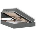 vidaXL Postel s úložným prostorem a matrací Tmavo šedá 140 x 190 cm