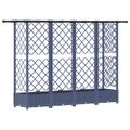 vidaXL Vyvýšený záhon s mriežkou a strechou Sivá 202,5 x 40 x 121 cm