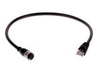 Sieťový kábel - M12 (F) do RJ-45 (M) - 50 cm - CAT 5e - IEEE 802.3af/IEEE 802.3at - vonkajší - pre AXIS AXIS P3245, M4206, M5055, P1375, P1455, P9106, Q1615, Q1785, Q1786, Q1952, Q3527