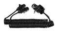 Spojovací špirálový adaptér z 15pin na 2x 7pin zástrčku (S+N) TRAILER CABLE 9, 24 V, 3,5 m SIXTOL