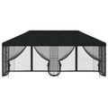 vidaXL Altánok so stenami 6 x 3 m Čierna Polyester a oceľ 190 gsm