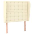 vidaXL Čelo postele so záhybmi krémový 93x23x118/128 cm umelá koža
