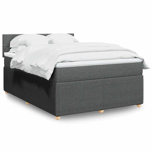 vidaXL Boxspring posteľ s matracom tmavosivá 160x200 cm látka