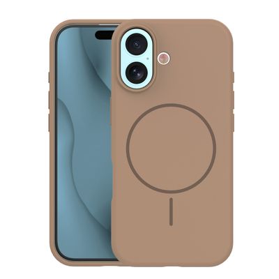 Silicone Thin Mag case for iPhone 17 6,3" / 18 6,3" brown