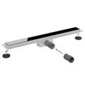 vidaXL Sprchový odtok s skleneným vrchnákom Čierna 70 cm