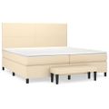 vidaXL Boxspring posteľ s matracom krémová 200x200 cm látka