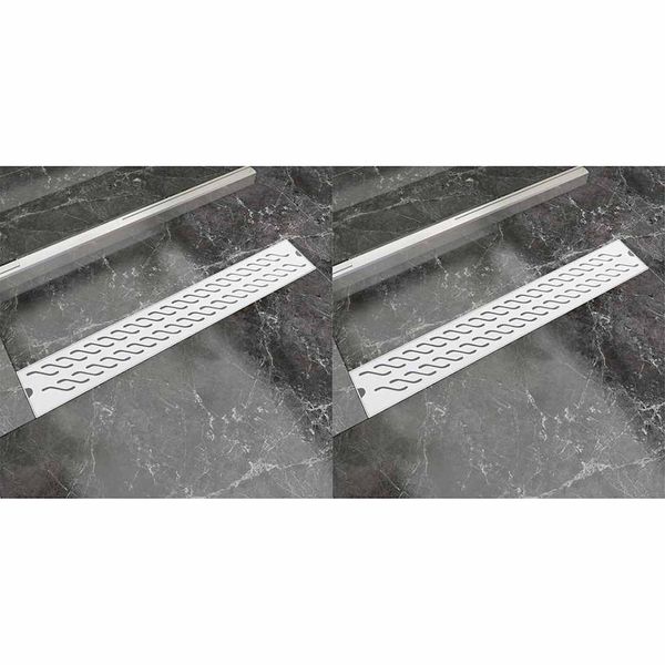 vidaXL Rovný sprchový odtok 2 ks vlnovka 730x140 mm nehrdzavejúca oceľ