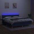 vidaXL Posteľ boxsping s matracom a LED modrá 160x200 cm látka