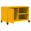 vidaXL TV skrinka horčicovožltá 68x39x43,5 cm oceľ