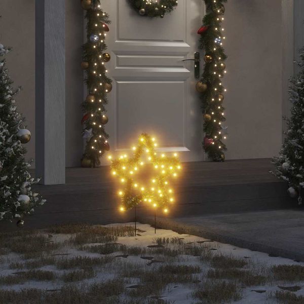 vidaXL Vianočná svetelná dekorácia s hrotmi 3 ks hviezda 50 LED 29 cm