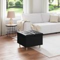vidaXL Ottoman s Úložným Priestorom Čierny 60 x 60 x 45 cm Umelá koža