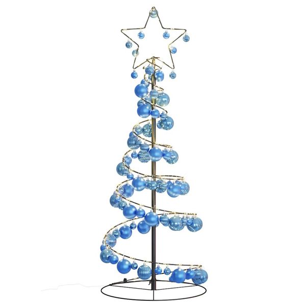 vidaXL LED vianočný stromček s ozdobami 80 LED teplá biela 120 cm