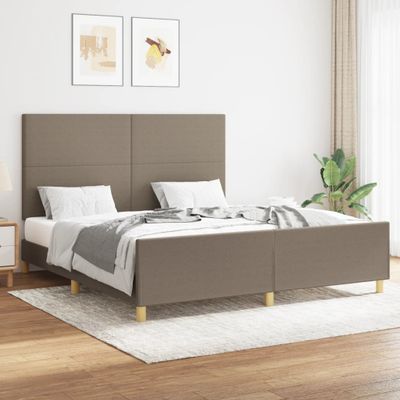 vidaXL Posteľ bez matracasivohnedá 160x200 cm látka