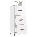 vidaXL Komoda lesklá biela 34,5x34x90 cm spracované drevo