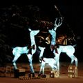 vidaXL Vianočná dekorácia sobia rodinka, bielo strieborná 201 LED