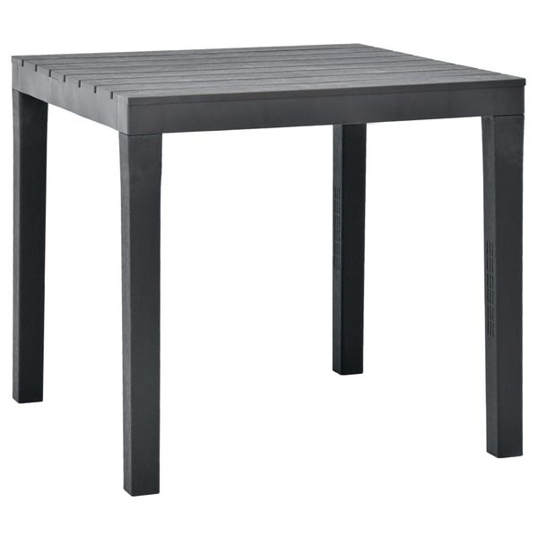 vidaXL Záhradný stôl, antracitový 78x78x72 cm, plast
