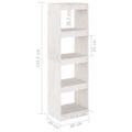 vidaXL Knižnica/deliaca stena biela 40x30x135,5 cm masívna borovica