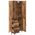 vidaXL Highboard Staré drevo 69,5 x 34 x 180 cm Kompozitné drevo