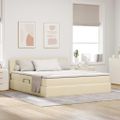 vidaXL Postel s úložným prostorem a matrací Krémová 160 x 200 cm Zamat