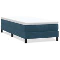 vidaXL Posteľný rám boxsping bez matracom tmavomodrý 90x220 cm zamat