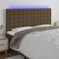 vidaXL Čelo postele s LED tmavohendé 180x5x118/128 cm látka