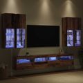 vidaXL Súprava nástenného TV nábytku s LED svetlami 7 ks Staré drevo