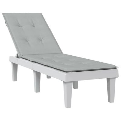 vidaXL Vankúš na lehátko svetlosivá melanž (75+105) x 50 x 4 cm látka