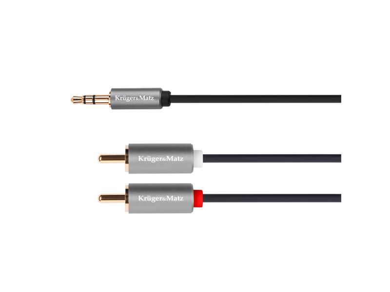 Kábel Jack 3.5mm stereo/2x Cinch 1,8m KRUGER & MATZ KM1214 Basic