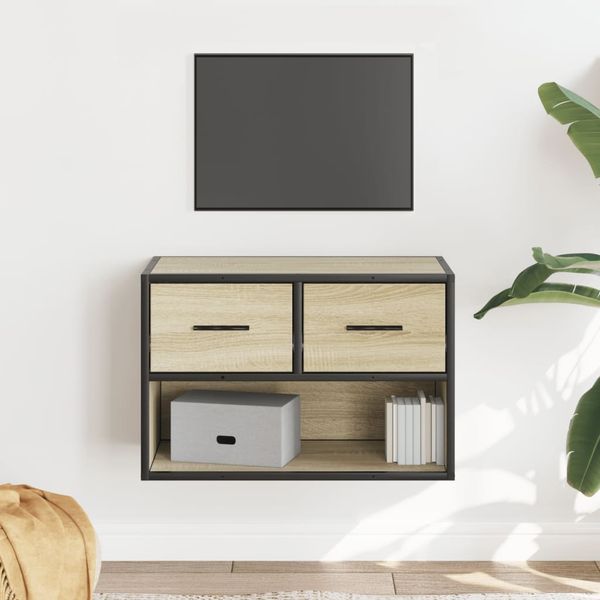 vidaXL TV skrinka dub sonoma 60x31x39,5 cm kompozitné drevo a kov