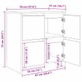 vidaXL Servírovacia skriňa 2 ks Remeselný dub 70 x 41 x 75 cm