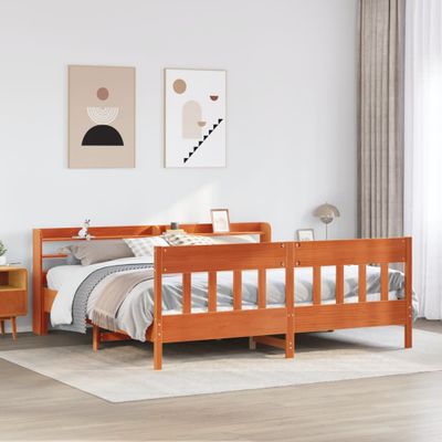 vidaXL Posteľ bez matraca voskovo hnedá 180x200 cm masívna borovica