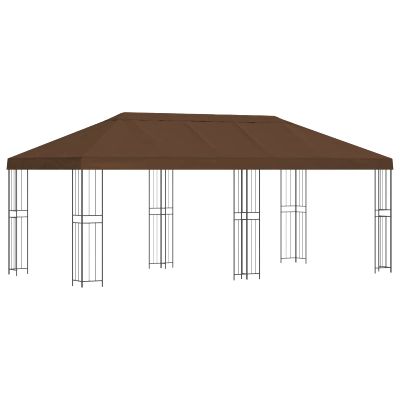 vidaXL Altánok so stenami 6 x 3 m Hnedá Polyester a oceľ 190