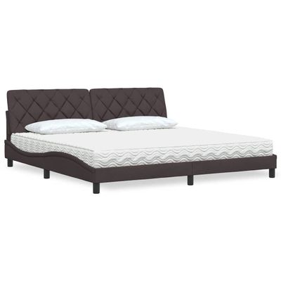 vidaXL Posteľ s matracom tmavohnedá 200x200 cm látka