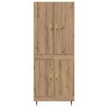 vidaXL Highboard Remeselný dub 69,5 x 34 x 180 cm Kompozitné drevo
