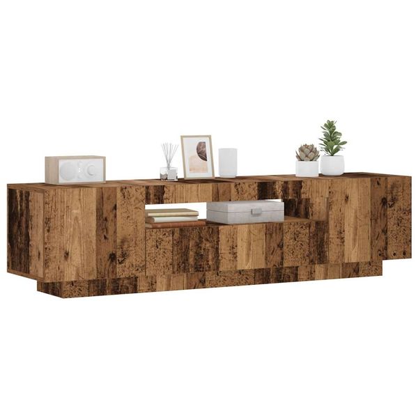 vidaXL TV skrinka s LED staré drevo 160x35x40 cm kompozitné drevo
