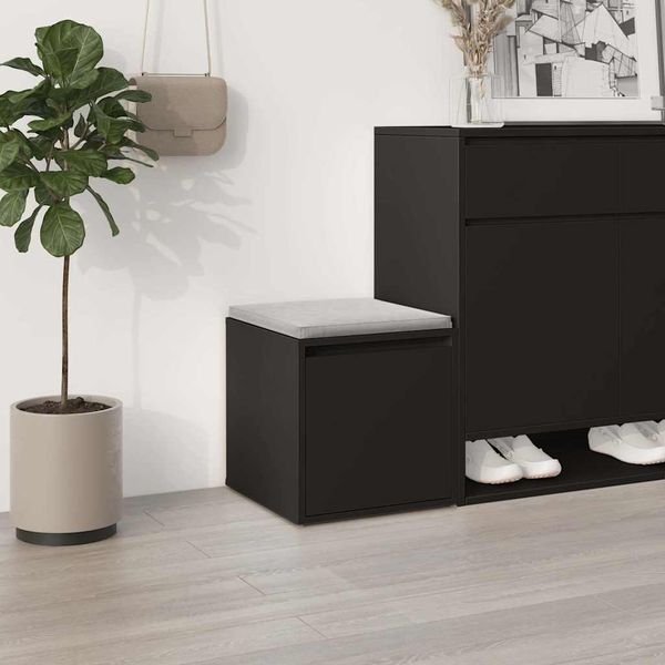 vidaXL Box so zásuvkou čierny 40,5x40x40 cm kompozitné drevo