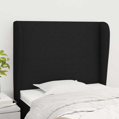 vidaXL Čelo postele so záhybmi čierne 103x23x118/128 cm látka
