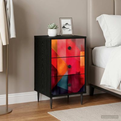 vidaXL Nočný stolík HEESCH Čierny dub 36 x 33 x 61 cm Kompozitné drevo