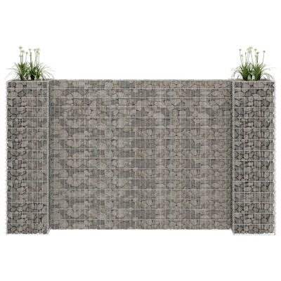 vidaXL Gabiónový kvetináč v tvare H, oceľový drôt 260x40x150 cm