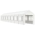 vidaXL Altánok so strechou, biely 17,84x2,28x2,69 m, polyetylén