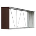 vidaXL Záhradná kôlňa na drevo galvanizovaná oceľ 330x84x152 cm hnedá