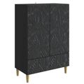vidaXL Servírovacia skriňa Čierna 66 x 34,5 x 95 cm Kompozitné drevo